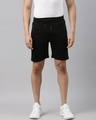 Shop Men Black Solid Regular Fit Shorts-Front