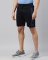 Shop Men Blue Printed Regular Fit Shorts-Design
