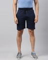 Shop Men Blue Solid Regular Fit Shorts-Front