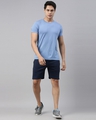 Shop Men Blue Solid Regular Fit Shorts