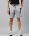 Shop Men Grey Solid Regular Fit Shorts-Front
