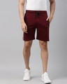 Shop Men Maroon Printed Regular Fit Shorts-Front