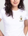 Shop Women's White Just Bee Yourself Printed T-shirt-Front
