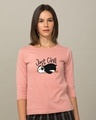 Shop Just Chill-penguin Round Neck 3/4th Sleeve T-Shirt-Front