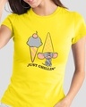 Shop Just Chillin Nibbles Half Sleeve T-Shirt Pineapple Yellow-Front