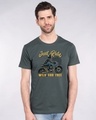 Shop Just Ride Cafe Racer Half Sleeve T-Shirt-Front