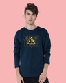 Shop Justice League Triad Full Sleeve T-Shirt Navy Blue-Front