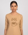 Shop Justneedcoffee Round Neck 3/4th Sleeve T-Shirt-Front