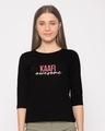 Shop Kaafi Awesome Round Neck 3/4th Sleeve T-Shirt-Front