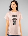 Shop Kafi Crazy Printed Boyfriend T-Shirts Baby Pink-Front