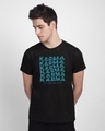 Shop Karma Comes Around Half Sleeve T-Shirt Black-Front