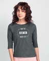 Shop Kaun Tha Round Neck 3/4th Sleeve T-Shirt Nimbus Grey-Front