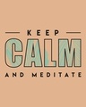 Shop Keep Calm And Meditate Full Sleeve T-Shirt Pastel Beige-Full