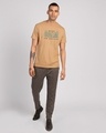 Shop Keep Calm And Meditate Half Sleeve T-Shirt - Dusty Beige-Design