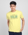 Shop Keep Calm And Meditate Half Sleeve T-Shirt-Pastel Yellow-Front