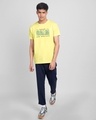 Shop Keep Calm And Meditate Half Sleeve T-Shirt-Pastel Yellow-Design
