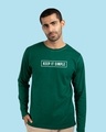 Shop Keep It Simple Full Sleeve T-Shirt Forest Green-Front