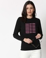 Shop Women's Black Keep Loving Yourself Typography Sweater-Front