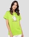 Shop Keep Smiling Boyfriend T-Shirt Neon Green-Front