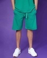 Shop Kelly Green Jogger Shorts-Front