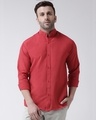 Shop Full Sleeves Cotton Casual Chinese Neck Shirt-Front