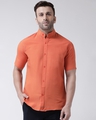 Shop Half Sleeves Cotton Casual Chinese Neck Shirt-Front