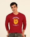 Shop Khadoos Full Sleeve T-Shirt Bold Red-Front