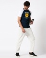 Shop Khadoos Half Sleeve Raglan T-Shirt Navy Blue-White  -Design