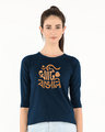 Shop Khanti Bangali Round Neck 3/4th Sleeve T-Shirt-Front