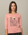 Shop Kheech Ke Round Neck 3/4th Sleeve T-Shirt-Front