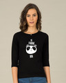 Shop Ki Pharak Panda Hai Round Neck 3/4th Sleeve T-Shirt-Front