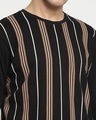 Shop Killer Brown Contrast Sleeve Stripe T-shirt
