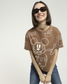 Shop Women's Killer Brown Mickey Graphic Printed Short Top-Front