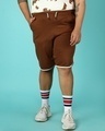 Shop Killer Brown Plus Size Basic Shorts-Front