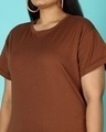 Shop Women's Killer Brown Plus Size Boyfriend T-shirt-Full