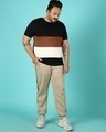 Shop Killer Brown Plus Size Candy Color Block T-shirt-Full