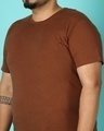 Shop Killer Brown Plus Size Half Sleeve T-shirt