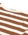 Shop Women's Brown & White Stripe Relaxed Fit Short Top