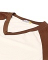 Shop Women's Brown & White Color Block Relaxed Fit Short Top