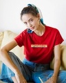 Shop Kindness Rainbow Boyfriend T-Shirt Bold Red-Front