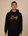 Shop King Gold Print Fleece Hoodies-Front