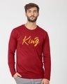 Shop King Gold Print Full Sleeve T-Shirt-Front