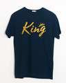 Shop King Gold Print Half Sleeve T-Shirt-Front