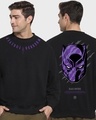 Shop Men's Black King of Wakanda Graphic Printed Oversized Sweatshirt-Front