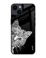 Shop Kitten Mandala Printed Premium Glass Cover for Apple iPhone 14 (Shock Proof, Scratch Resistant)-Front