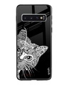 Shop Kitten Mandala Printed Premium Glass Cover For Samsung Galaxy S10(Impact Resistant, Matte Finish)-Front