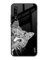 Shop Kitten Mandala Printed Premium Glass Cover For Xiaomi Mi A3 (Impact Resistant, Matte Finish)-Front