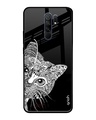 Shop Kitten Mandala Printed Premium Glass Cover For Xiaomi Redmi 9 Prime (Impact Resistant, Matte Finish)-Front