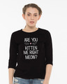 Shop Kitten Me Round Neck 3/4th Sleeve T-Shirt-Front