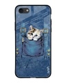 Shop Kitty In Pocket Printed Premium Glass Cover For iPhone 7 (Impact Resistant, Matte Finish)-Front